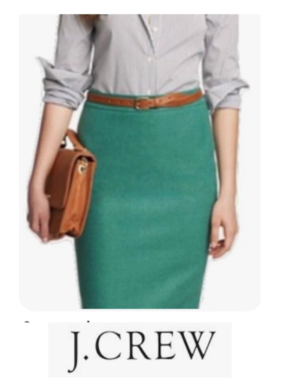 J.Crew Green Wool Blend The Pencil Skirt
